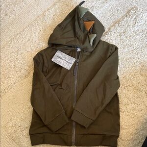 Tommy Bahama Kids Olive Green Dino Zip-Up Hoodie Jacket